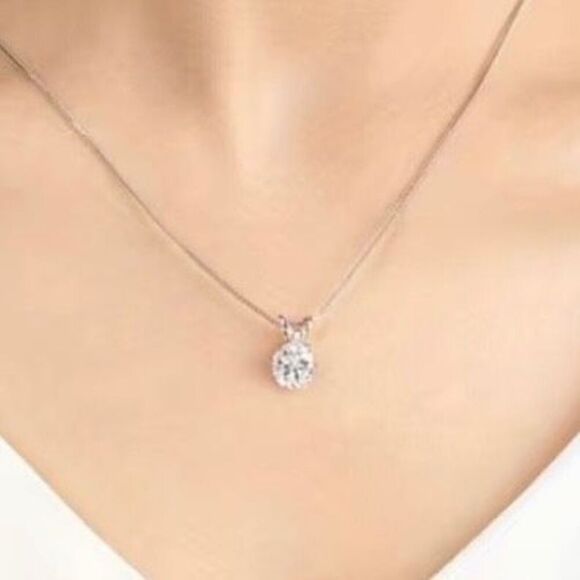 ASQ Spectacular 1ct Moissanite Diamond Necklace - Picture 8 of 16